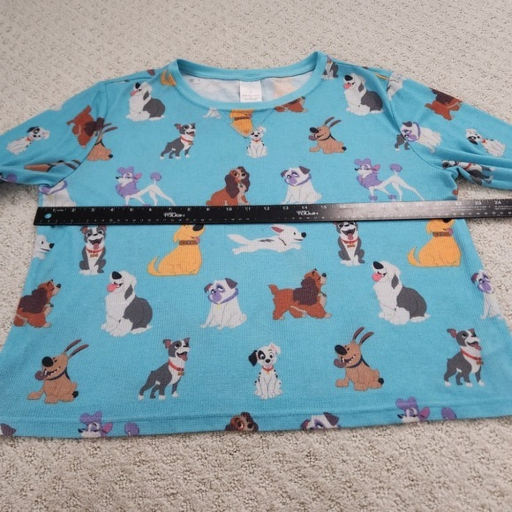 Disney Dogs Waffle Knit Thermal Long Sleeve Shirt Lady Tramp Pongo size Medium - Picture 7 of 8